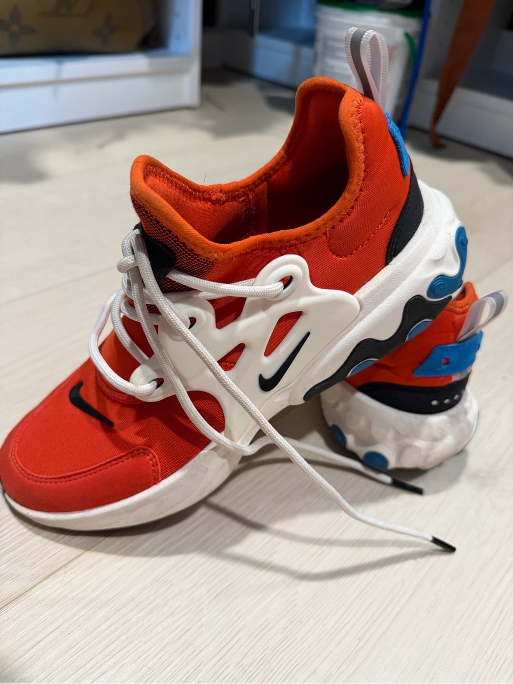 Nike Kids Orange-Red and Blue Sneakers